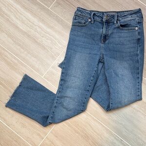 Just USA Classic Blue Girls' High-Rise Frayed Hem Jeans